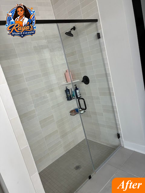 glass door shower after